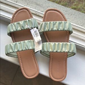 Old Navy Green Sandals with Ruched Straps